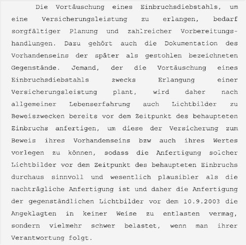 Versicherungsfotos belastend