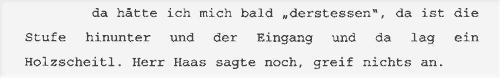 Holzscheit, Aussage 1